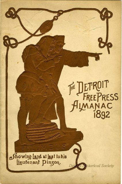1892 Almanac from the Detroit Free Press