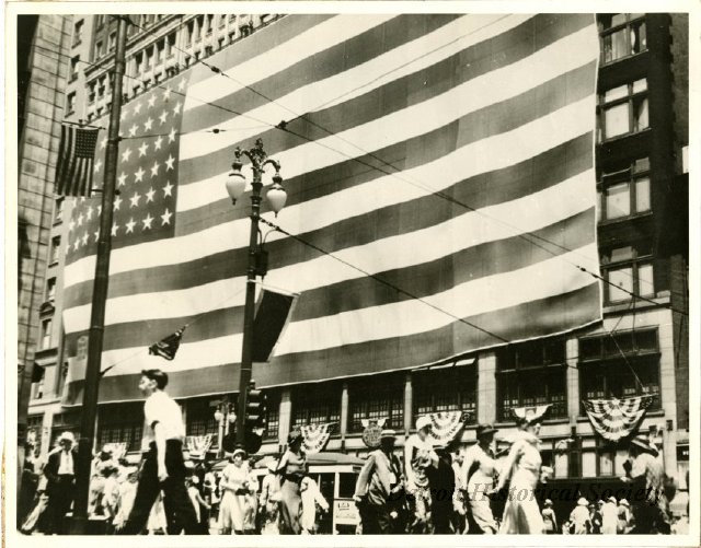 Flag flown on the side of Hudson's, claimed to be the largest in the world at the time, 1934 - 1954.223.042
