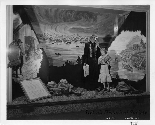 Hudson's Department Store display featuring the Great Fire of 1805, 1946