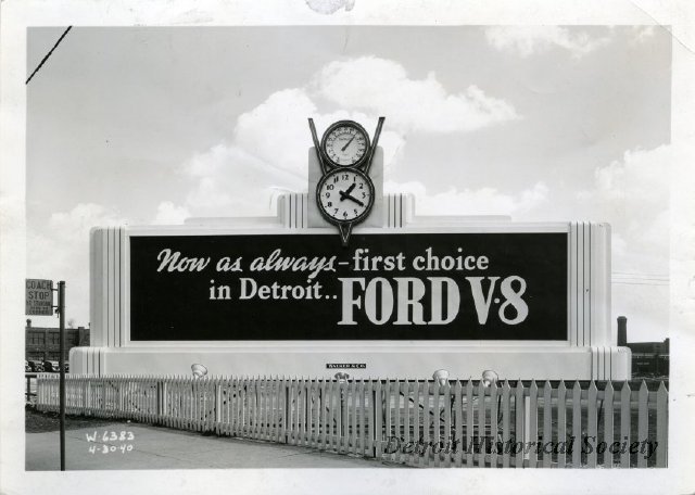 Ford Motors billboard, 1940