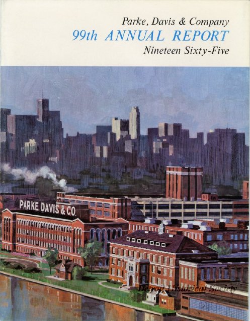 River Place Complex shown on the cover of the Parke-Davis annual report, 1966 - 2008.017.114