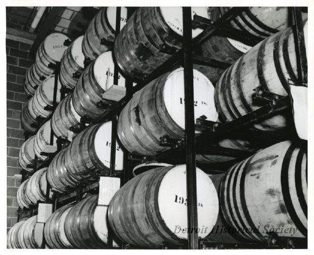 Aging barrels of Vernor's Ginger Ale extract, 1953 - 2009.004.168o