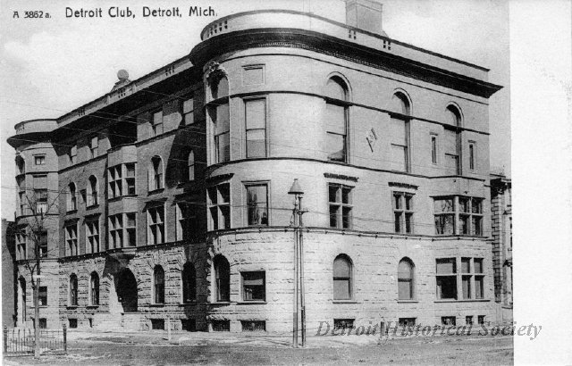 Postcard showing the Detroit Club