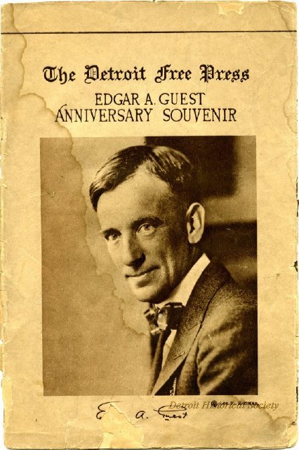 Collection of Edgar Guest's works published by The Detroit Free Press, 1921