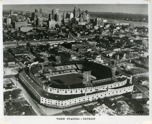 Aerial view of Tiger Stadium, 1962 - 2014.003.076