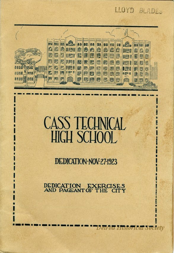 Cass Technical High School Dedication Program, 1923 - 2014.114.542