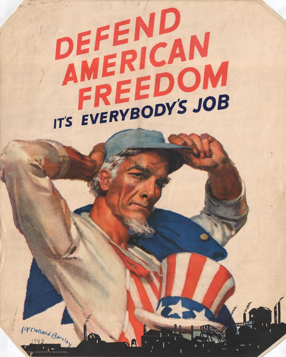 War poster: "Defend American Freedom"
