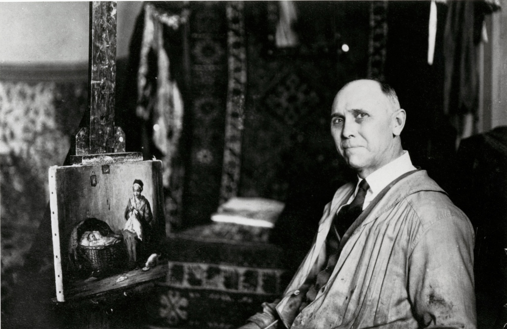 Charles Waltensperger in his studio, 1929.