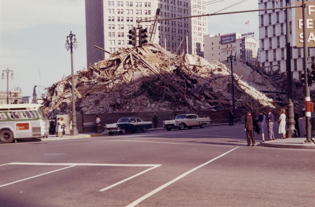 1961, the debris of Old City Hall.