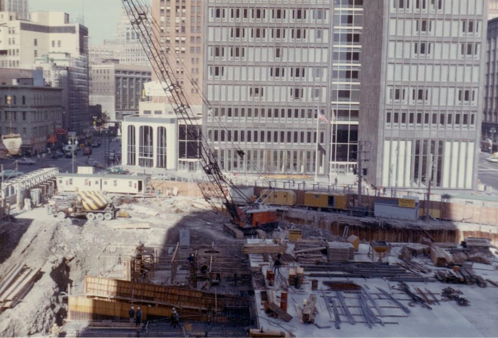1965, construction of the parking garage.
