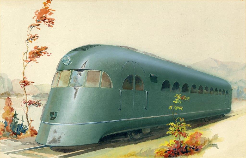 Pullman Railplane painting, 1933.