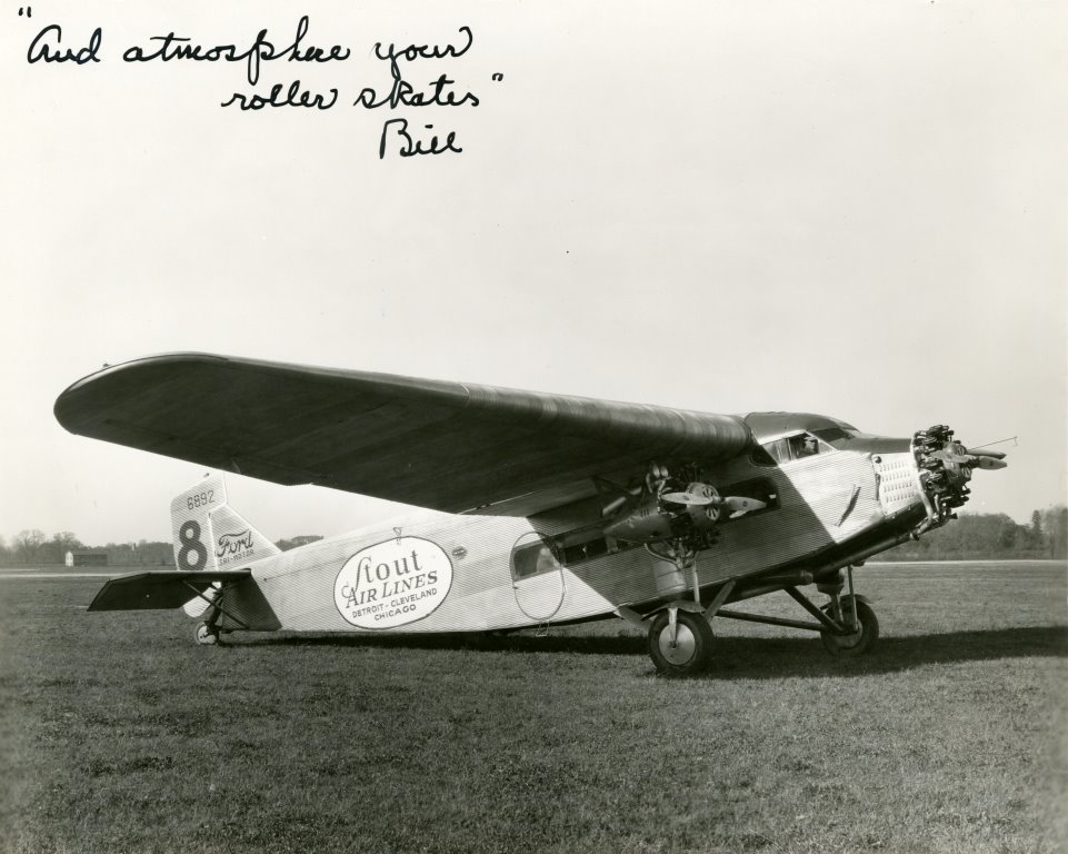 Stout Air Lines Ford-Tri-Motor airplane, signed by Bill Stout, c. 1930.