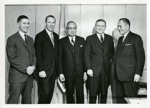 Under-Secretary-General for Special Political Affairs Bunche (left) and United Nations Secretary-General U Thant (center) meet with the astronauts of the Apollo 8 mission on January 10, 1969. Of his time with the astronauts, Bunche commented to Psychology Today in a 1969 interview, “Perhaps the conquest of space will liberate our minds from the provinciality of being earthbound.”