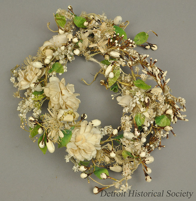 Annette Henry's floral bridal crown from her 1961 wedding to Russell Alger.