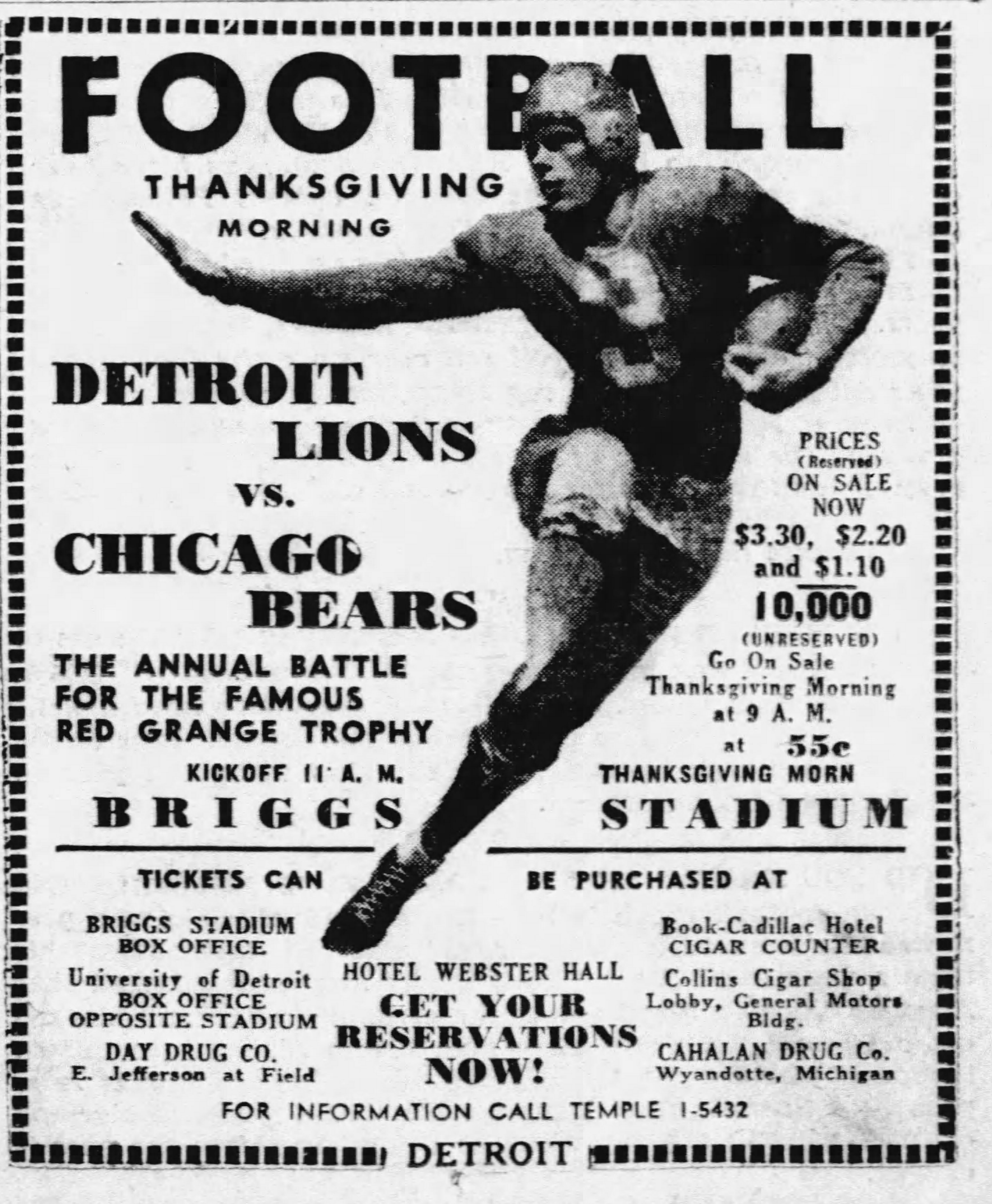 chicago bears thanksgiving day games