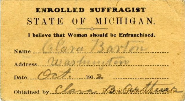 Clara B. Arthur, Suffragist Card, 1902