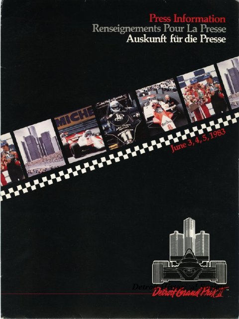 Press information for 1983 Detroit Grand Prix