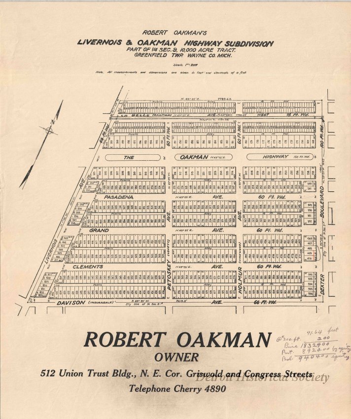 Livernois & Oakman Highway Subdivision - 2002.030.002