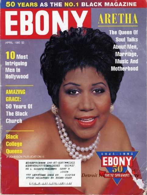 Aretha Franklin on the cover of Ebony Magazine, 1995