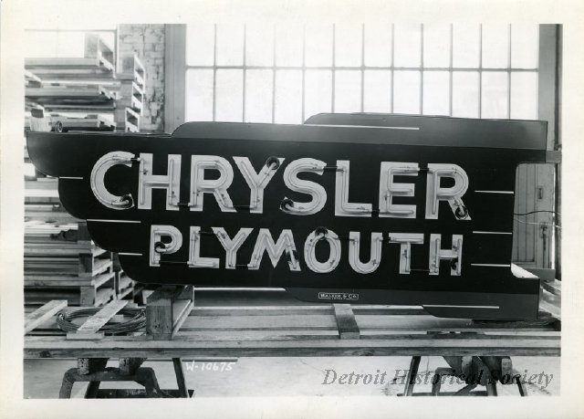Chrysler Sign Photograph, 1940s
