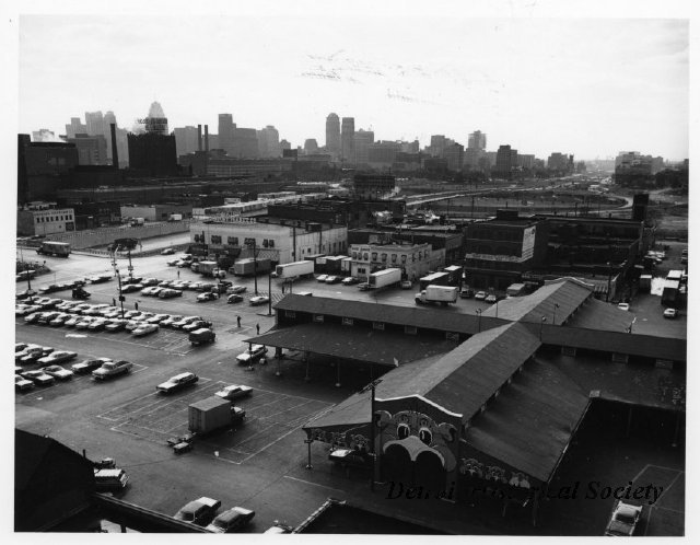 Elevated photo showing Shed 2 and Eastern Market, 1972 - 2008.033.612