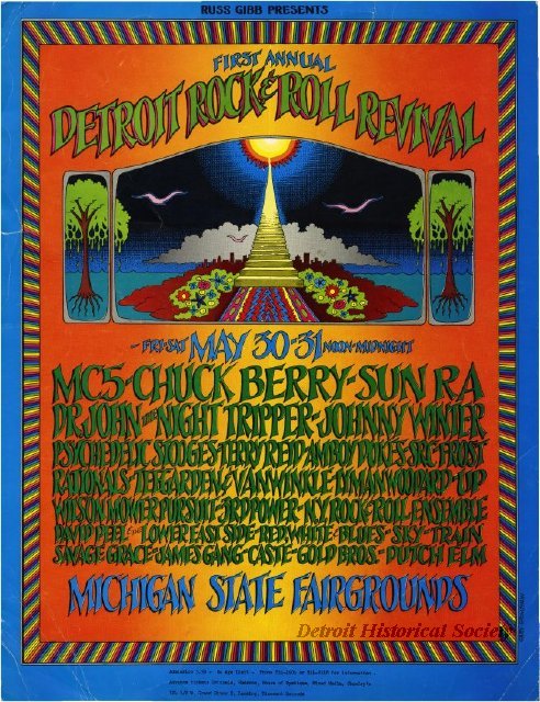 Poster for the Detroit Rock and Roll Revival presented by Russ Gibb, 1969