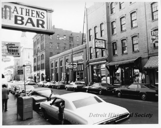 Photo of Monroe Street in Greektown, 1975