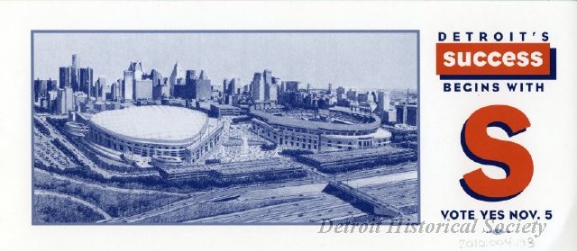 Flyer supporting the proposed Ford Field, 1996