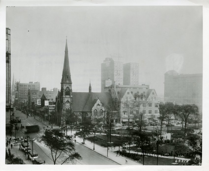 Central United Methodist Church and Grand Circus Park, 1920s – 2011.004.174