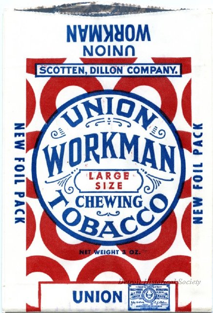 Chewing tobacco manufactured by Scotten-Dillon Tobacco Co.