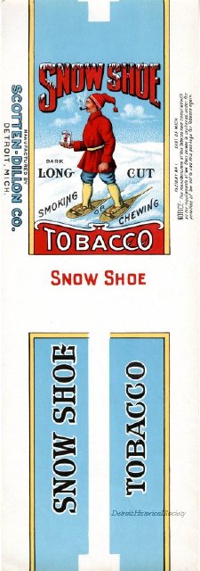 Snow Shoe brand tobacco manufactured by Scotten-Dillon Tobacco Co.