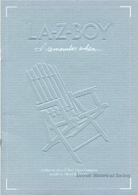 Booklet covering the history of La-Z-Boy, 1988 - 2012.004.216