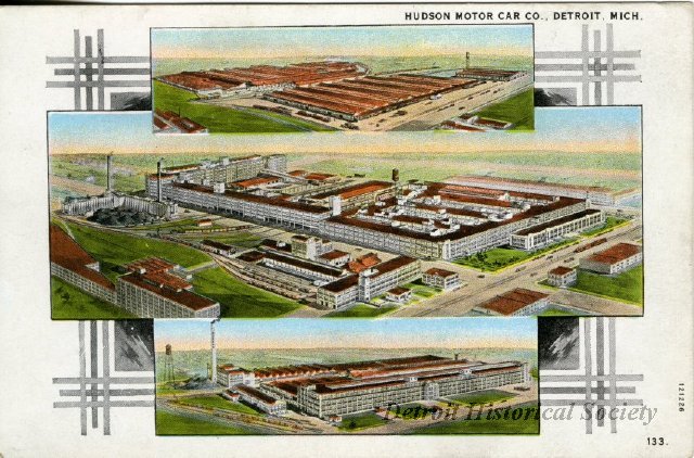 Postcard showing the Hudson Motors facilities, 1920s - 2012.020.188