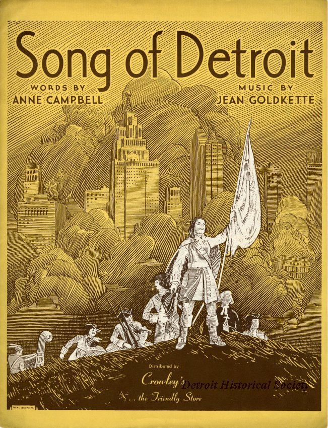 “Song of Detroit” Sheet Music by Jean Goldkette, c.1951 – 2012.021.156