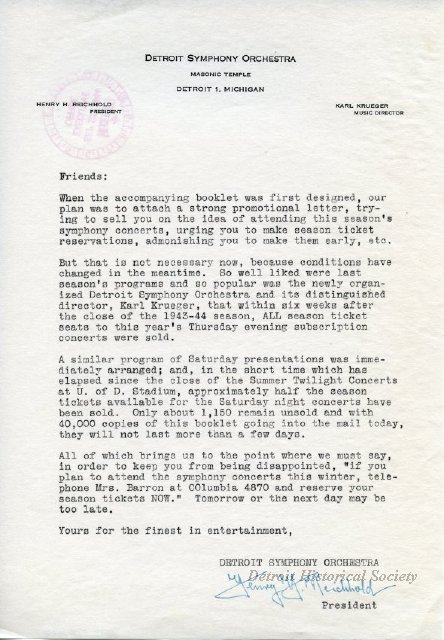 Letter from Henry Reichhold to "Friends", 1944 - 2012.026.177
