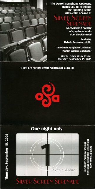 Brochure for the Detroit Symphony Orchestra at the Max M. Fisher Music Center, 2005 - 2012.026.292