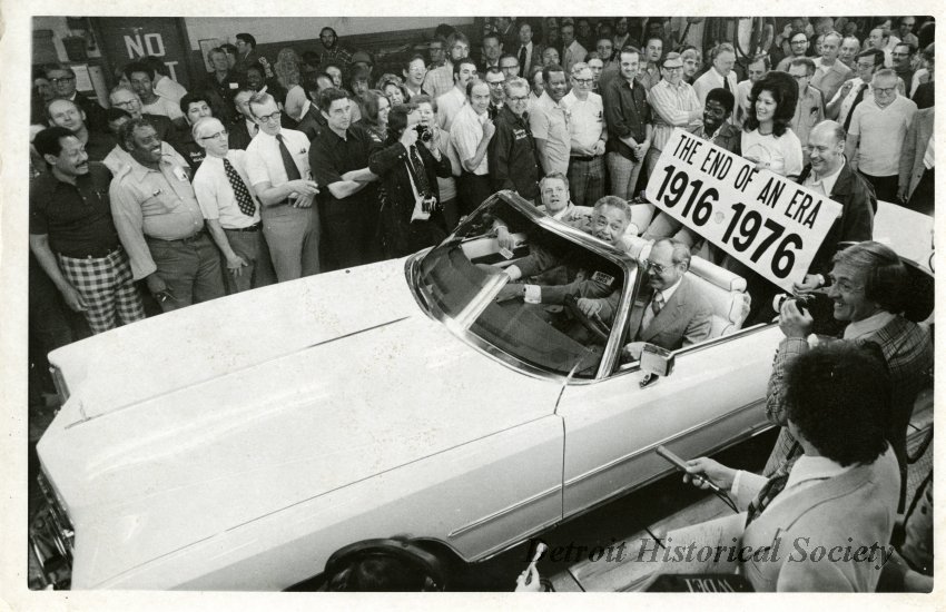 Last 1976 Cadillac Fleetwood Eldorado Bicentennial Edition Convertible rolls off the line.