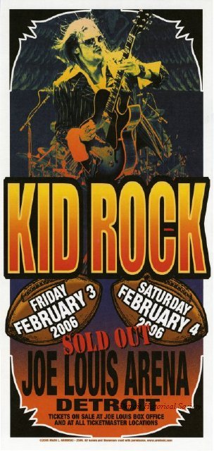Poster for Kid Rock concerts at Joe Louis Arena, 2006 - 2012.050.015