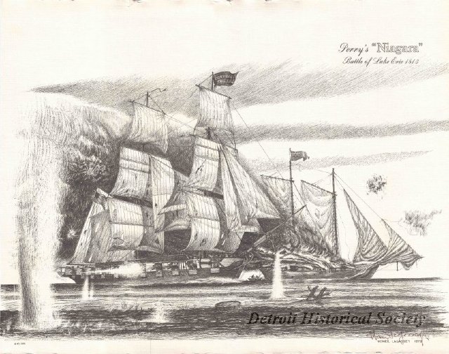 Print showing Perry's "Niagara"