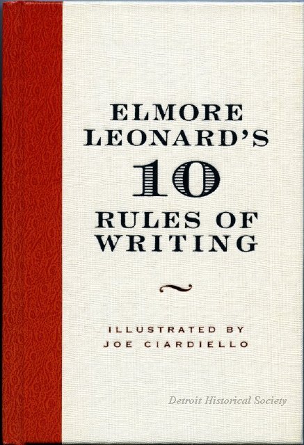 Elmore Leonard's "10 Rules of Writing", 2013 - 2013.075.001