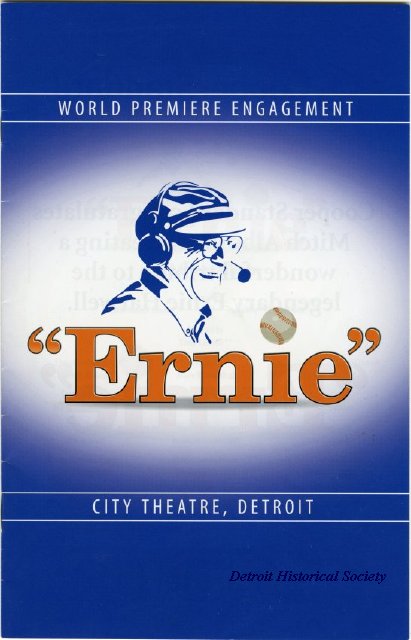 Program for the play "Ernie", written by Mitch Albom