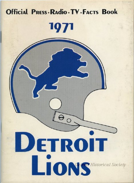 1971 Detroit Lions fact book