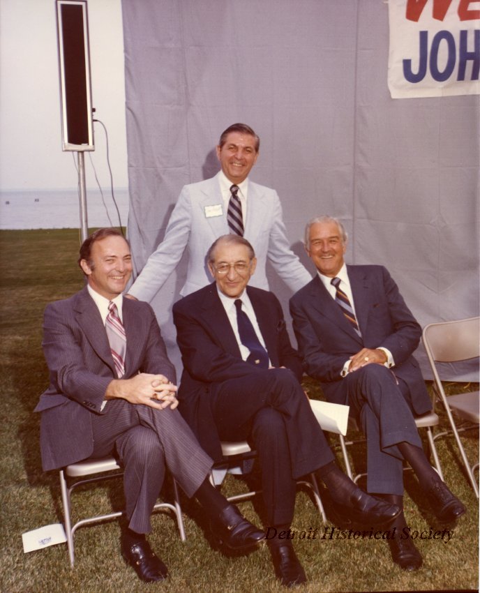 Max Fisher (seated center) at a political campaign rally, c.1990 – 2018.149.019