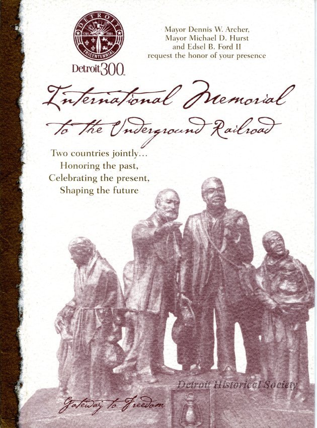 International Memorial to the Underground Railroad dedication invitation, 2001 – 2019.076.133
