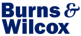 Burns and Wilcox logo in dark blue